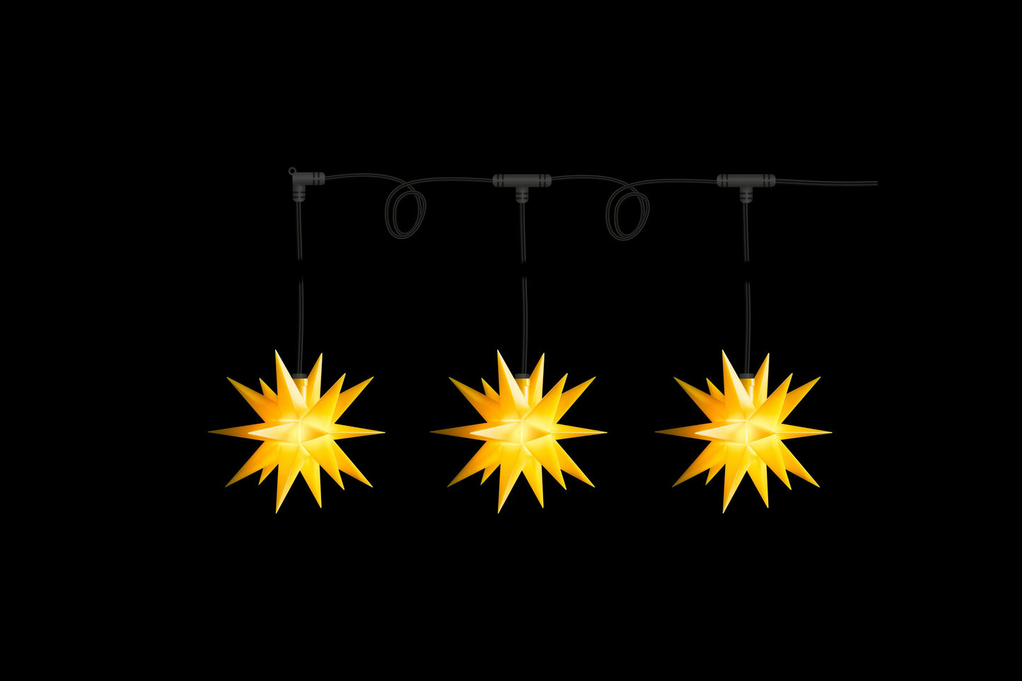  Sterntaler - Mini-Sternenkette Ø 12cm 3 Sterne mit Batteriefach für Aussen mit Fernbedienung gefunden auf Sternenmanufaktur.de