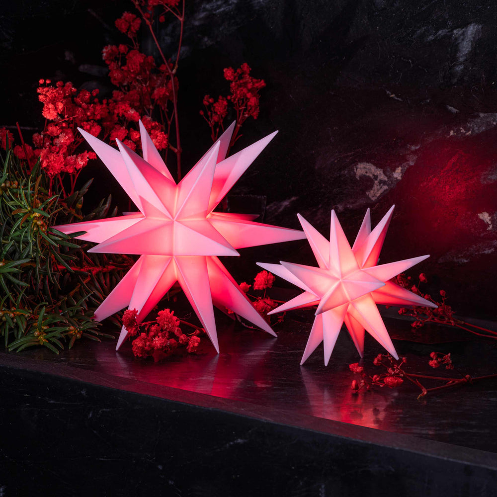 
                      
                        Vorteilspack 3er Set: Weihnachtsstern Baby-Stern - ROSA - Ø 8cm Set – Magische Sternenlichter für dein Zuhause
                      
                    